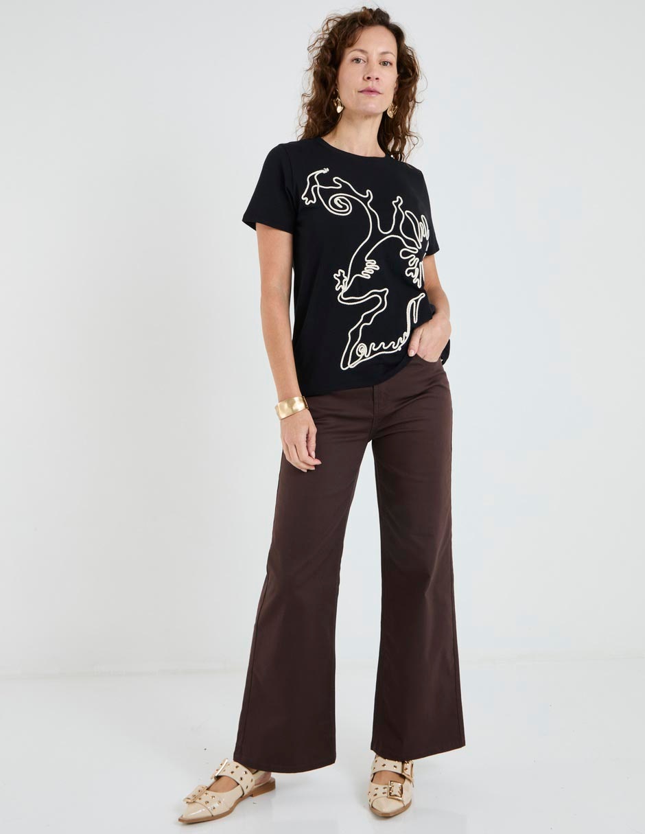 Playera manga corta Lieb cuello redondo para mujer