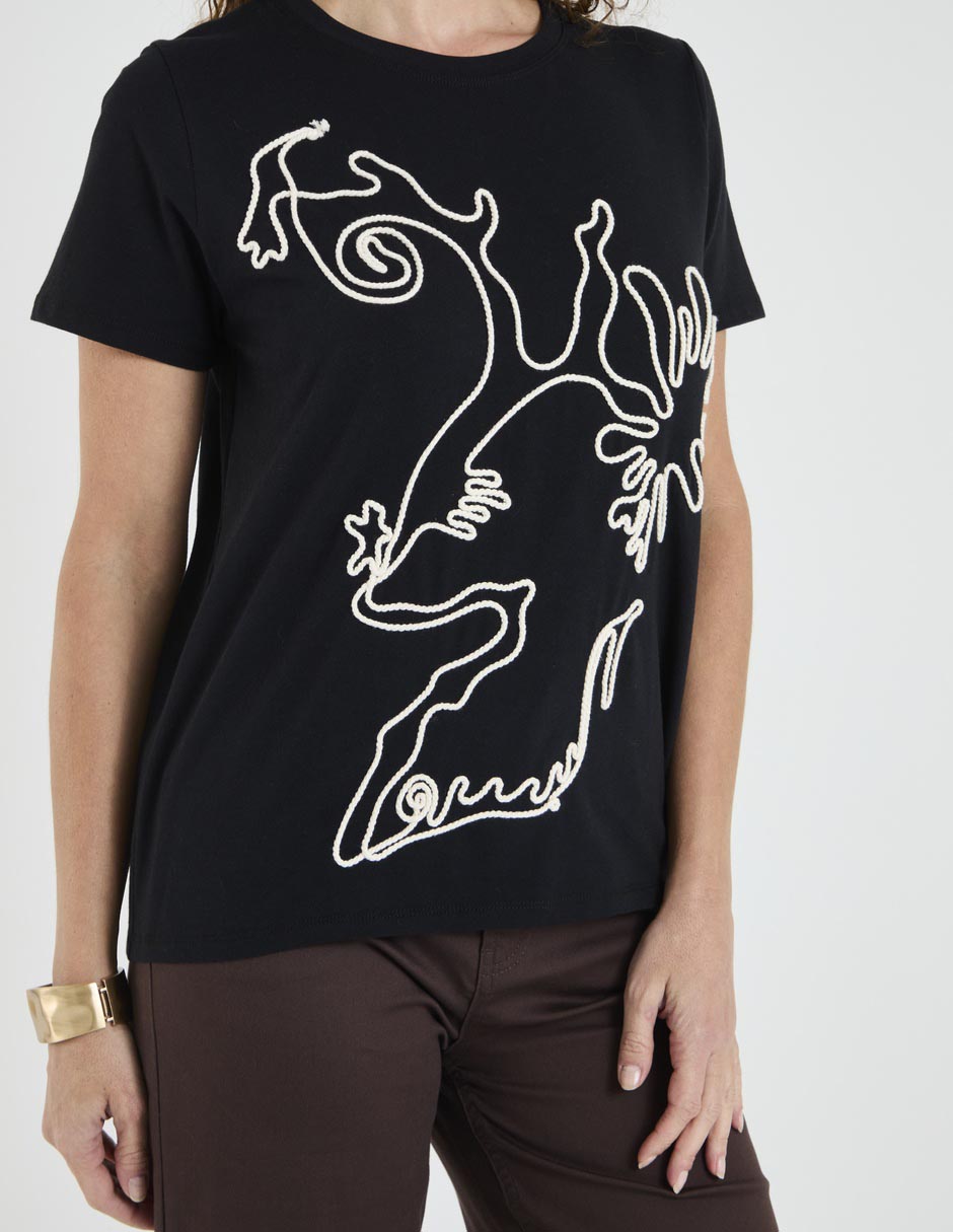 Playera manga corta Lieb cuello redondo para mujer