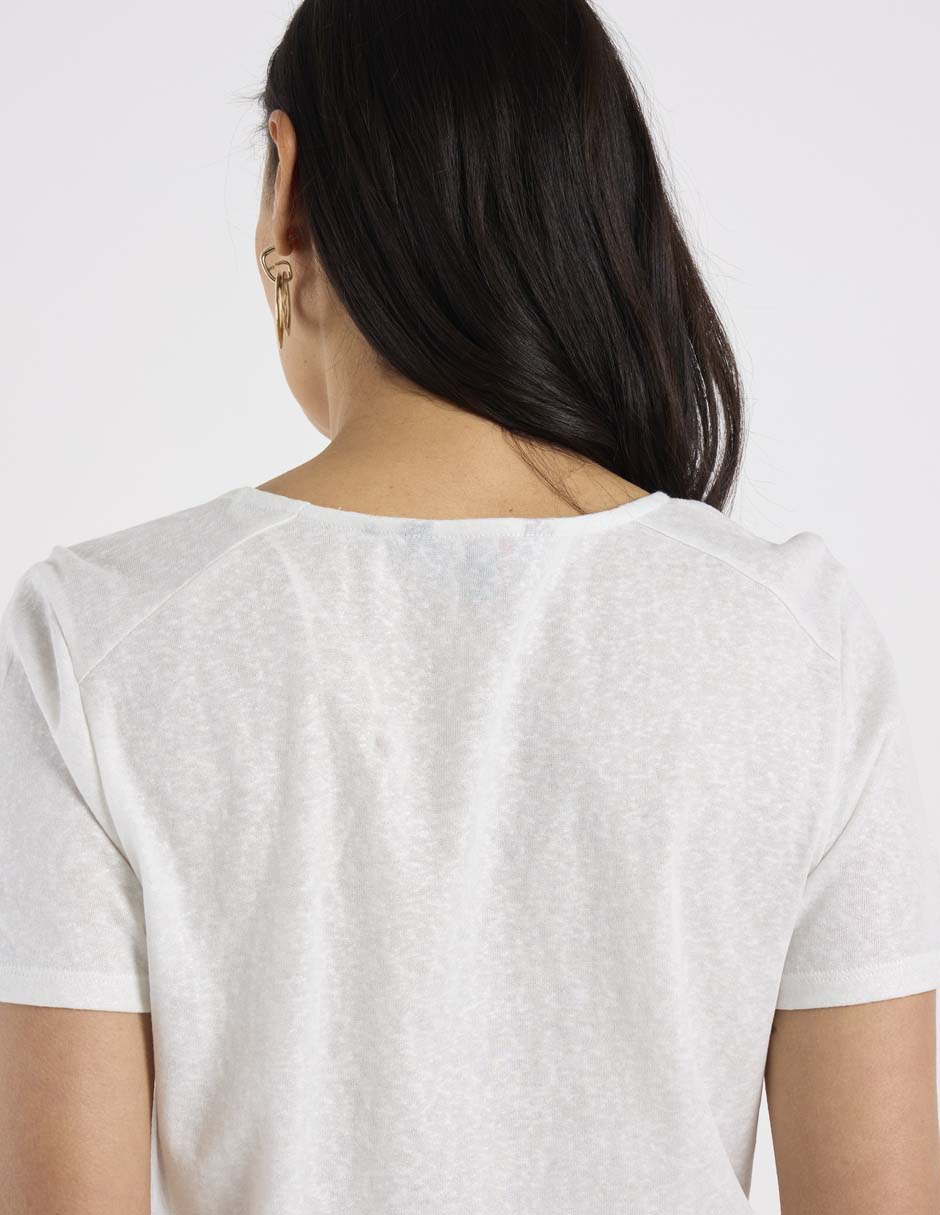 Playera manga corta cuello V para mujer 5