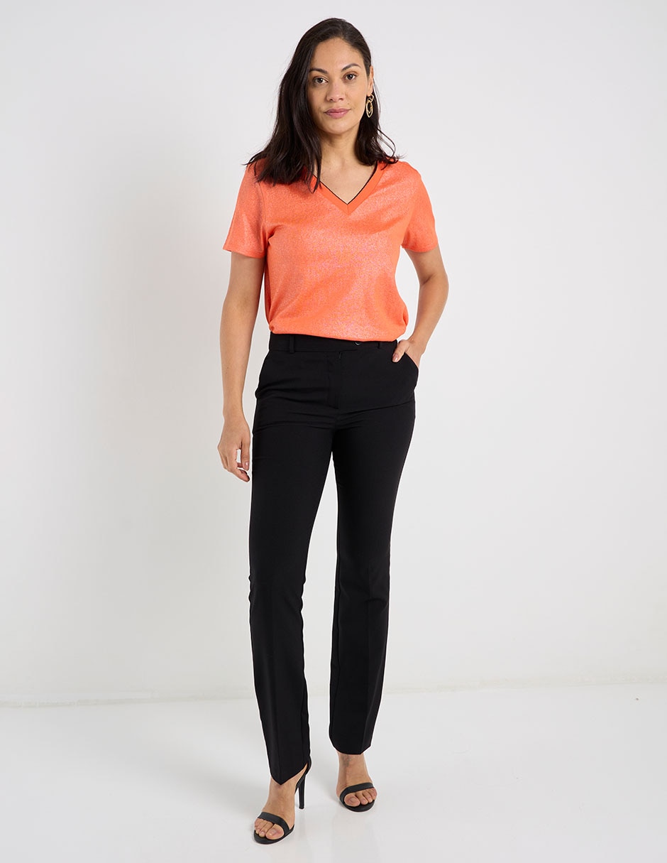Playera manga corta Lieb cuello v para mujer