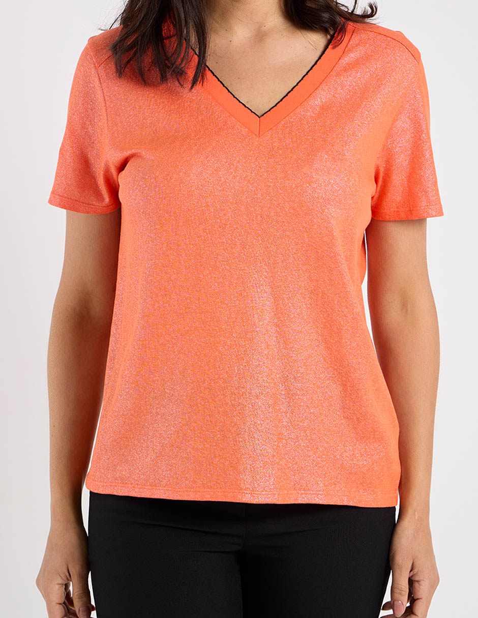 Playera manga corta Lieb cuello v para mujer