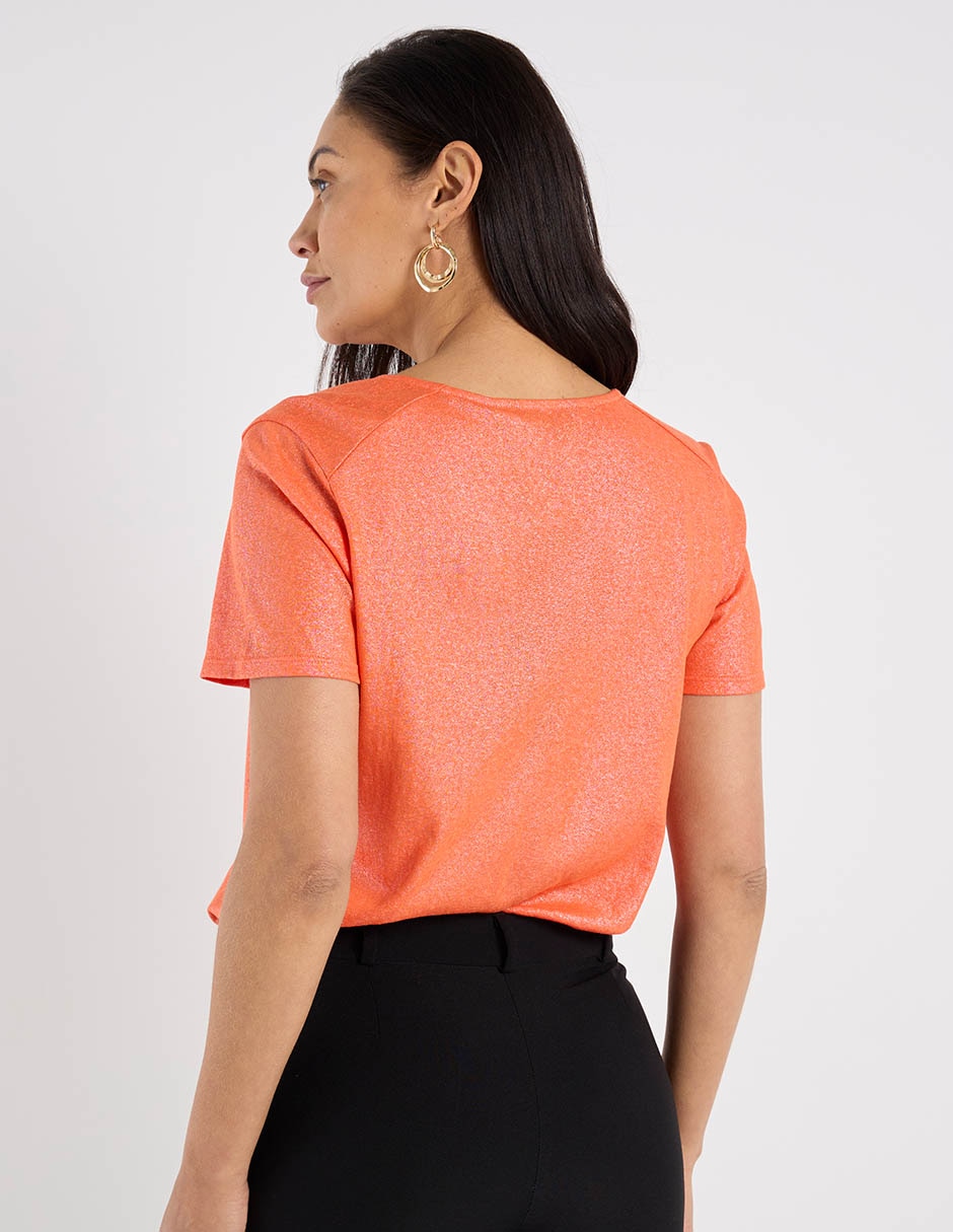 Playera manga corta Lieb cuello v para mujer