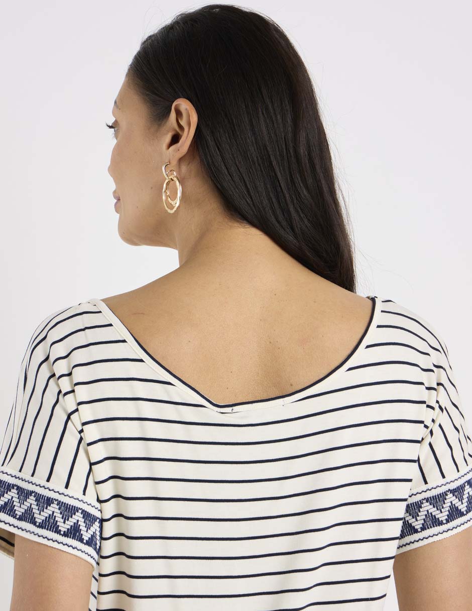 Playera manga corta cuello V para mujer 5