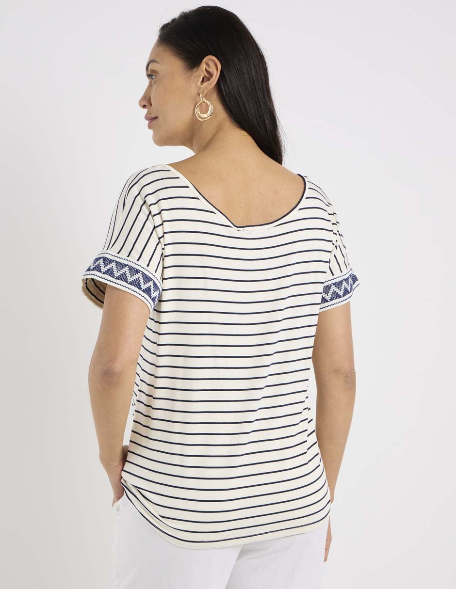 Playera manga corta cuello V para mujer 6