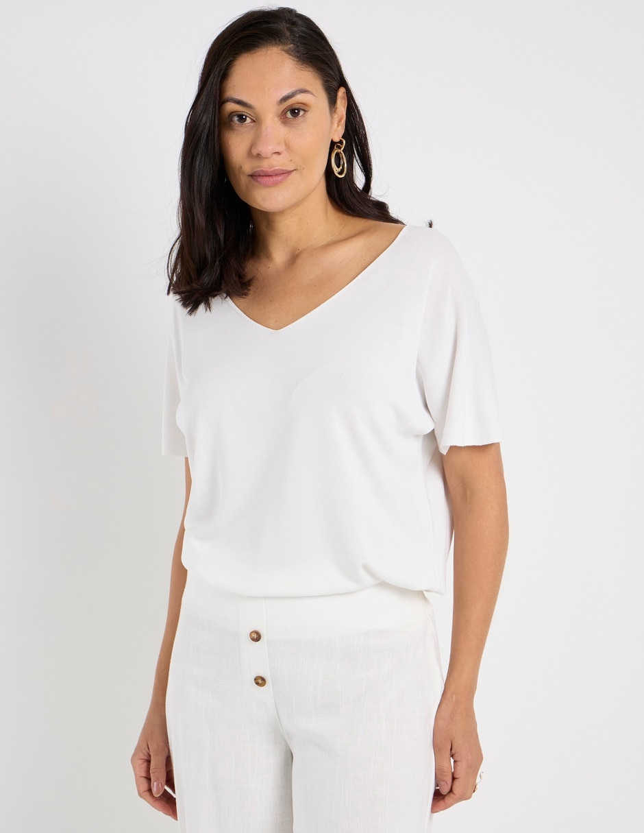 Blusa manga corta para mujer