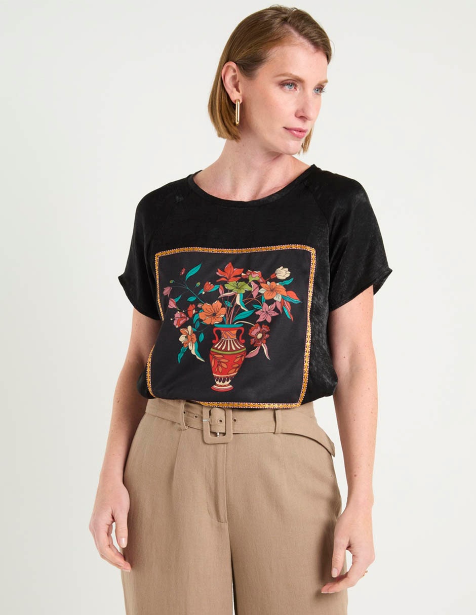 Blusa manga corta para mujer