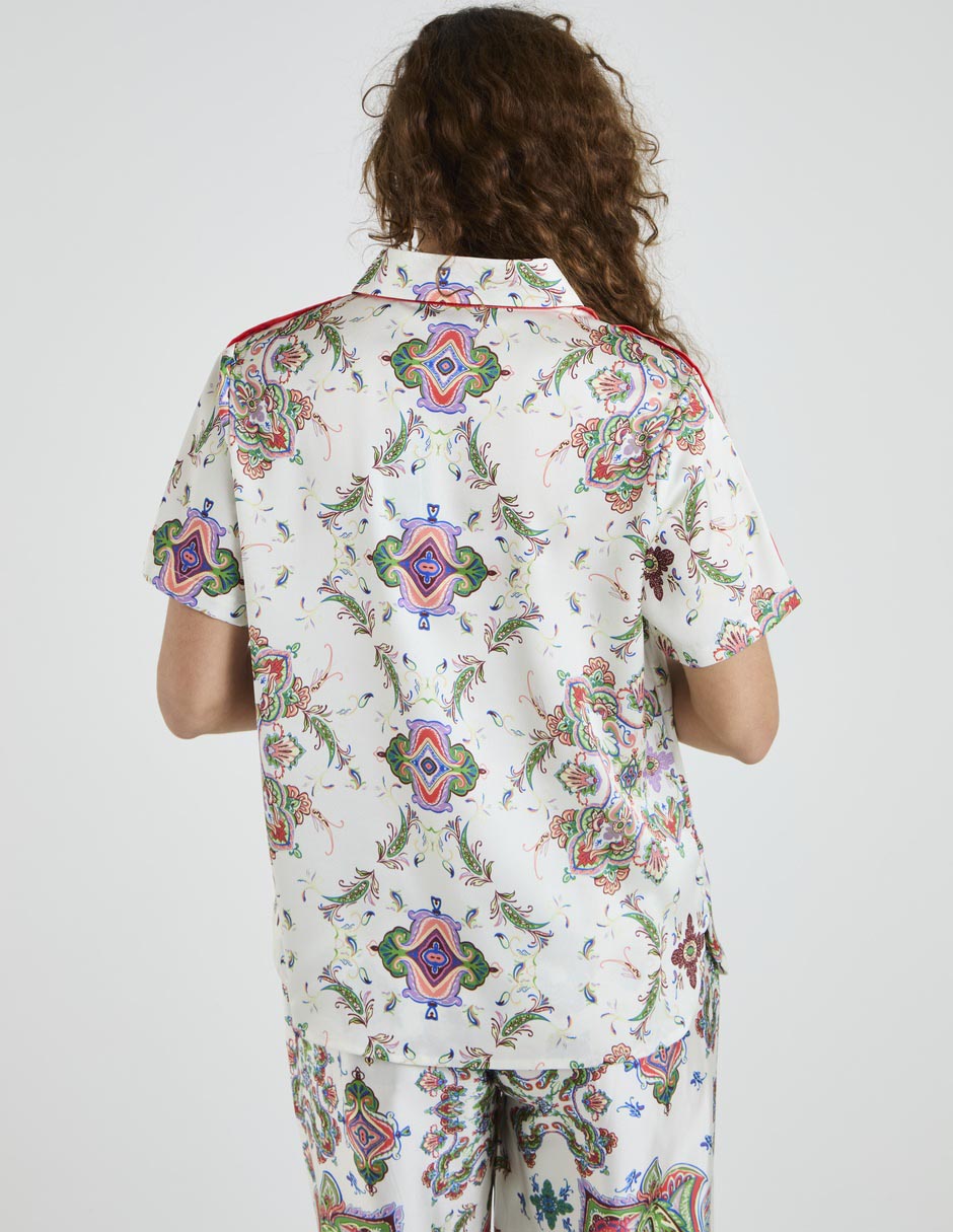 Blusa camisera manga corta para mujer 2