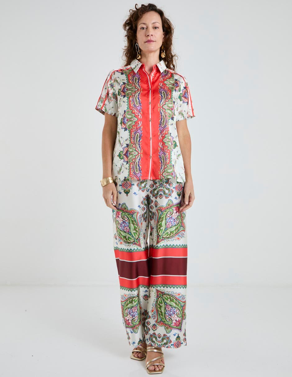 Blusa camisera manga corta para mujer 3
