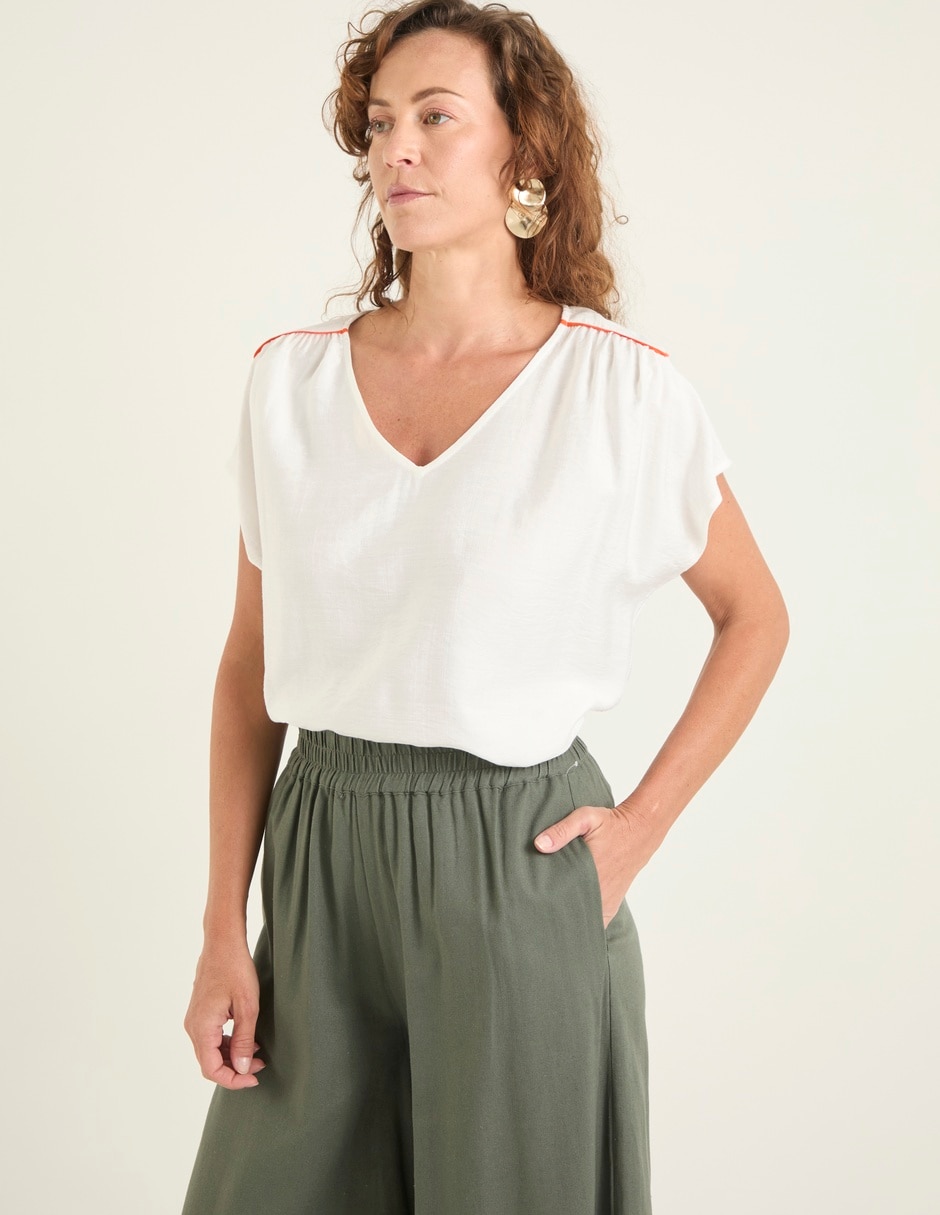 Blusa manga corta para mujer