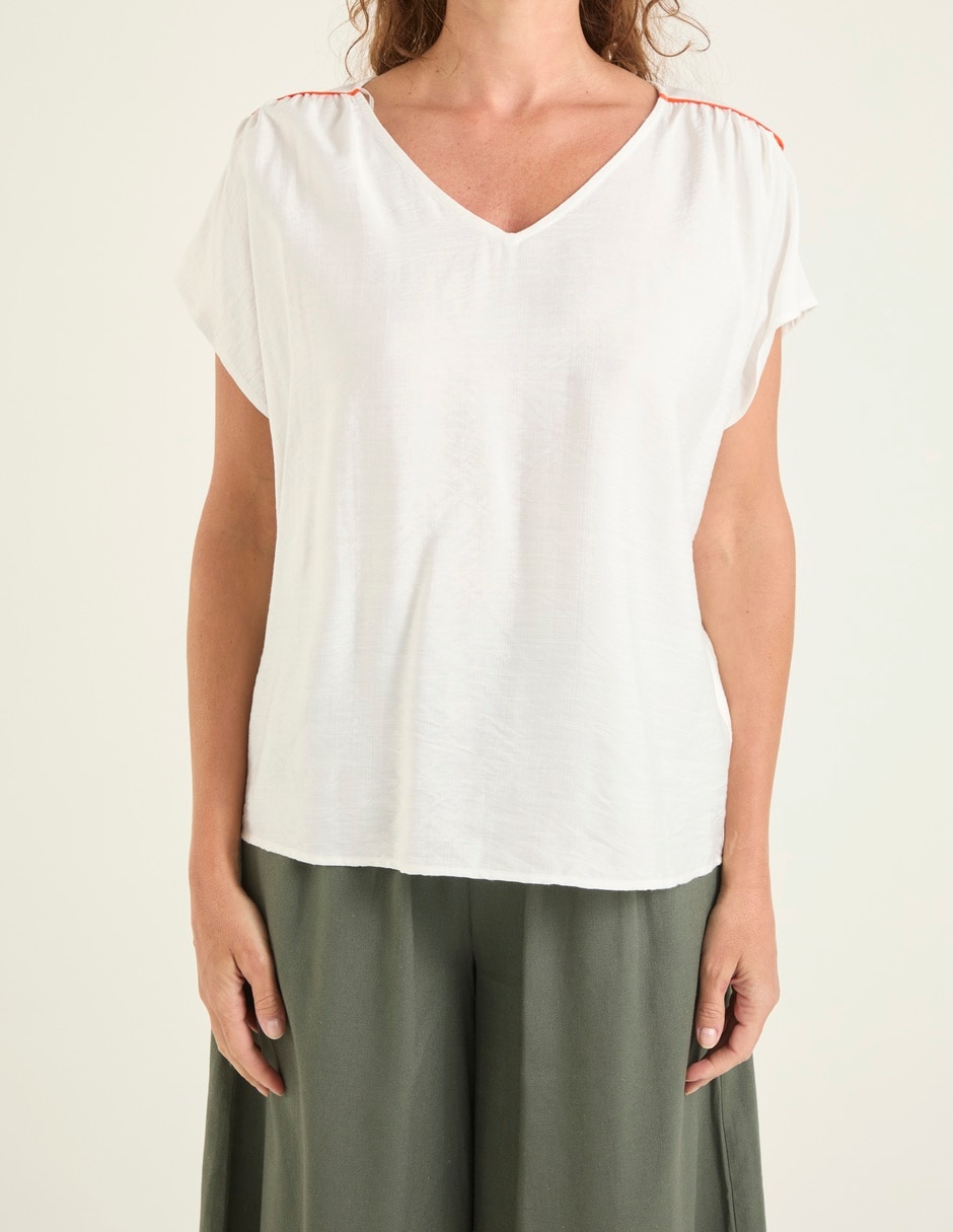 Blusa manga corta para mujer 5