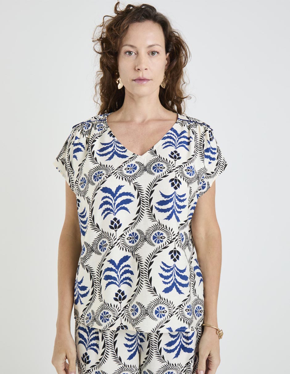 Blusa Lieb manga corta para mujer