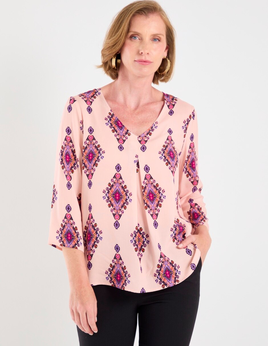 Blusa manga 3/4 para mujer