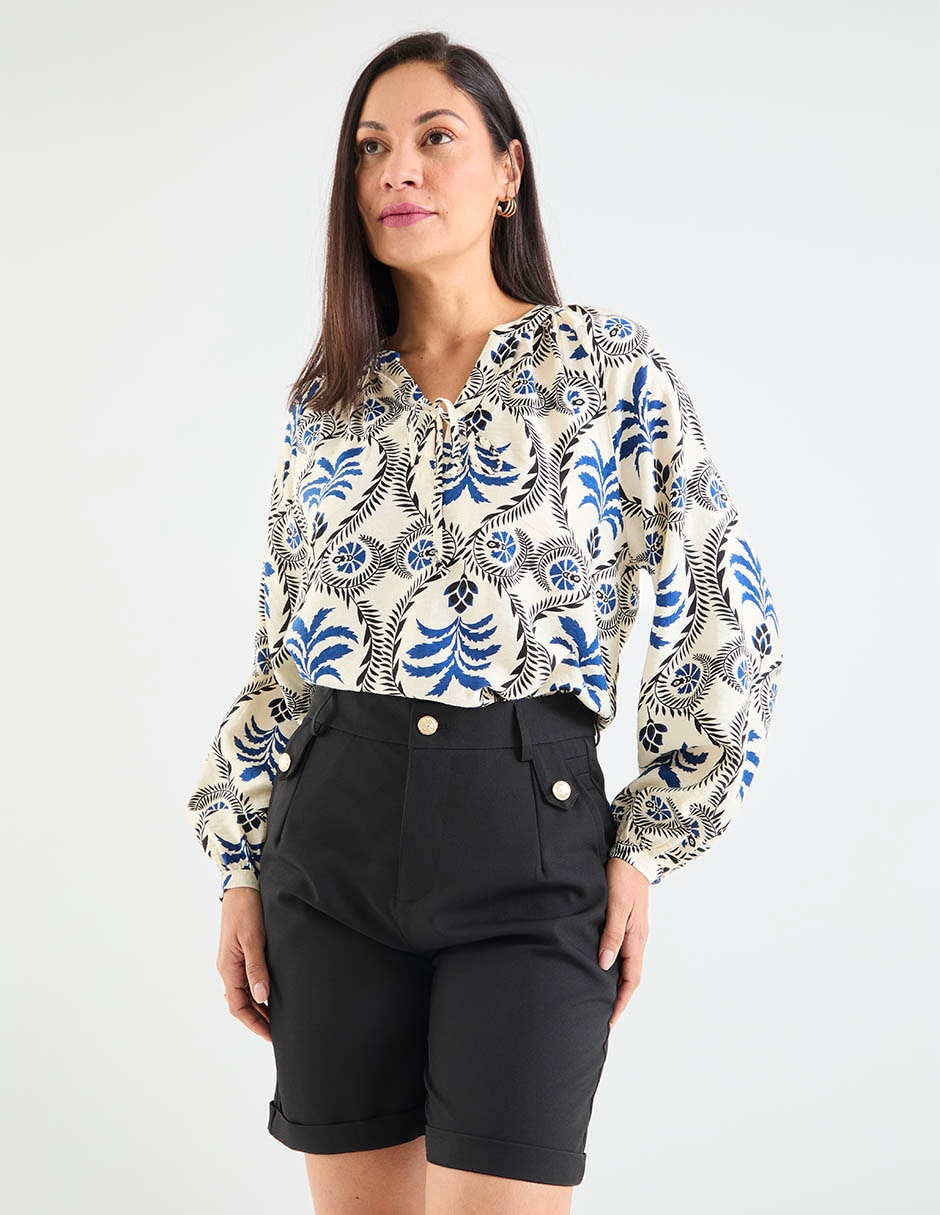 Blusa manga larga para mujer