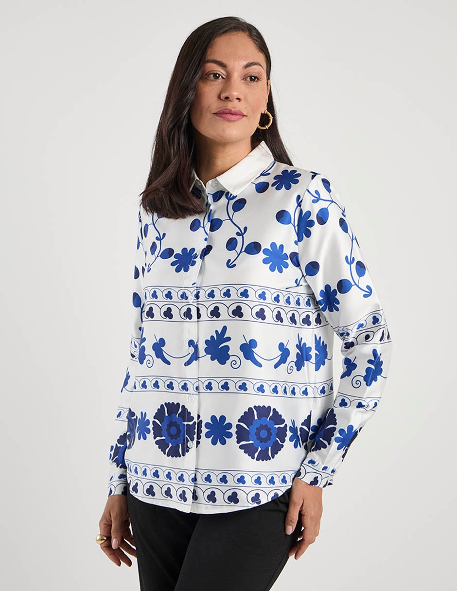 Blusa manga larga para mujer