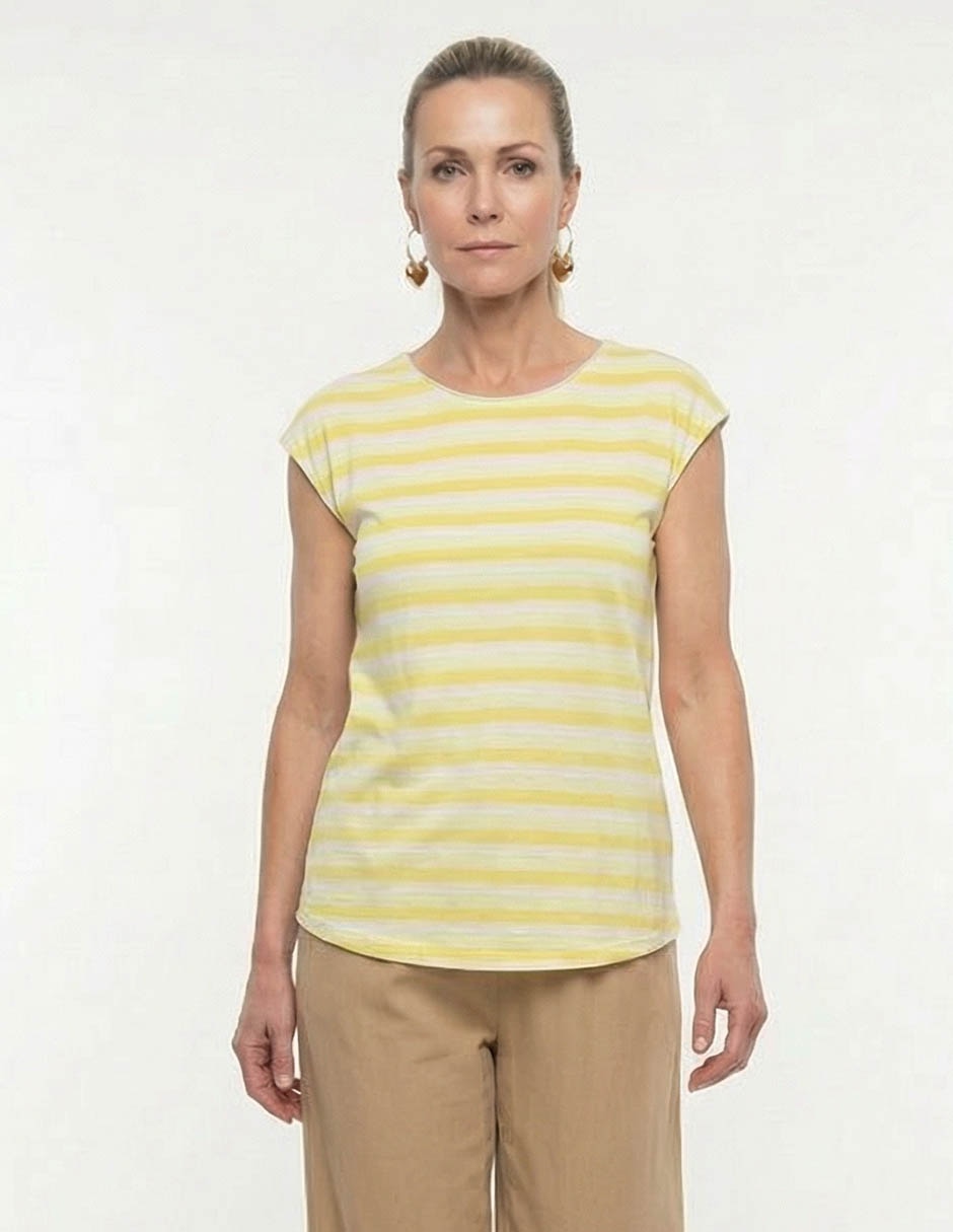 Playera manga corta cuello redondo para mujer
