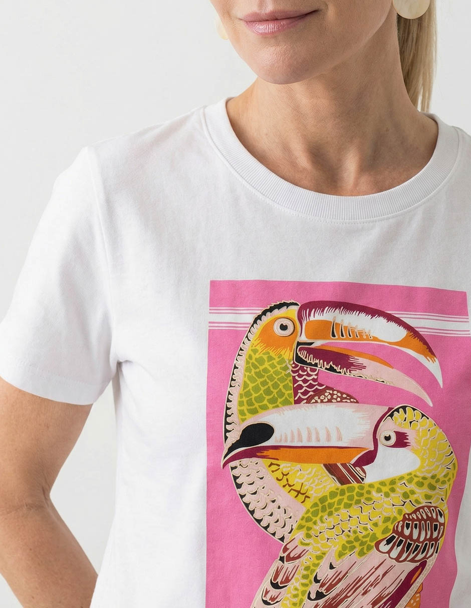 Playera manga corta cuello redondo para mujer 4