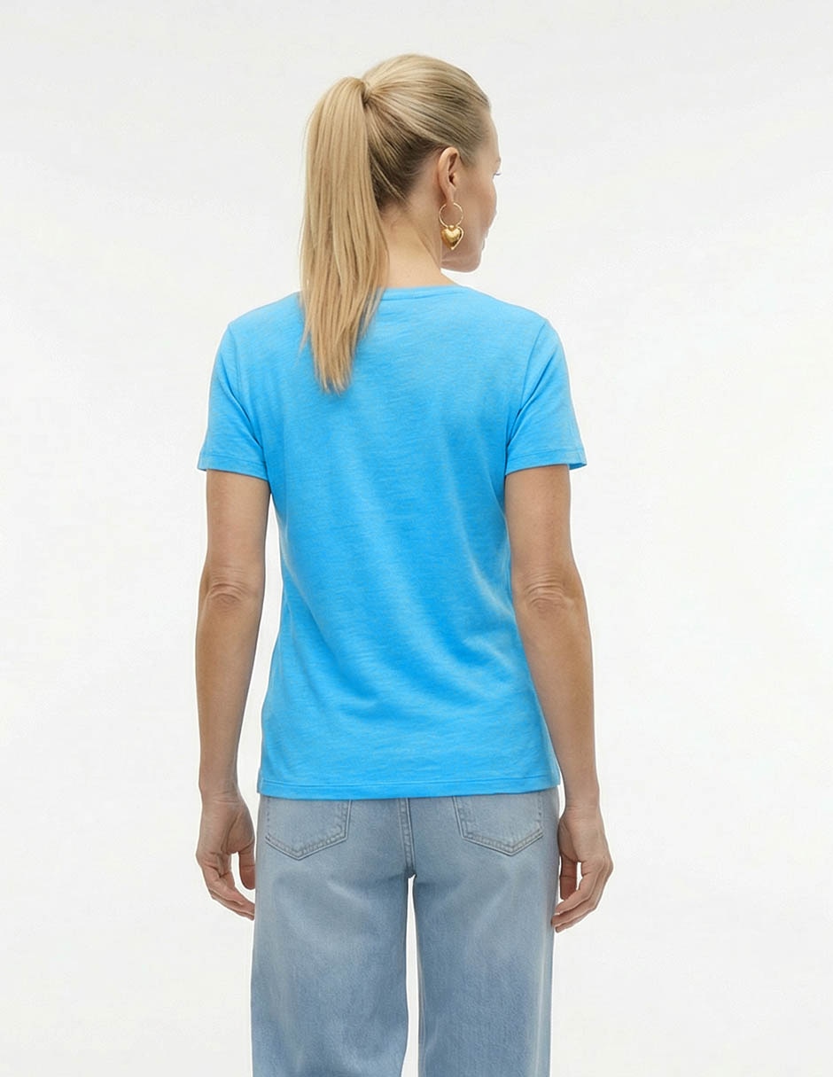 Playera manga corta cuello V para mujer 2