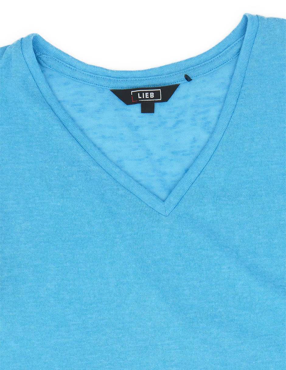 Playera manga corta cuello V para mujer 5