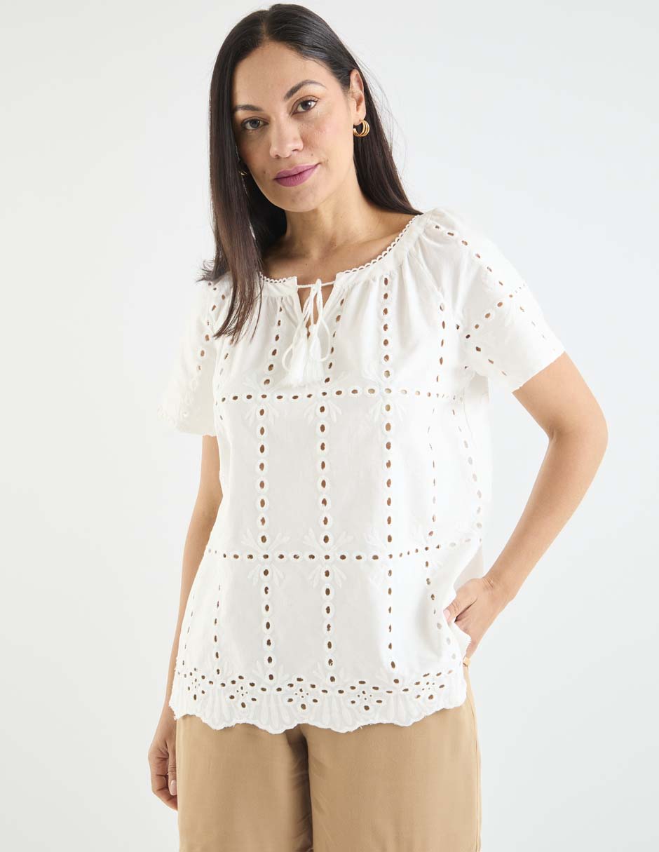 Blusa manga corta para mujer