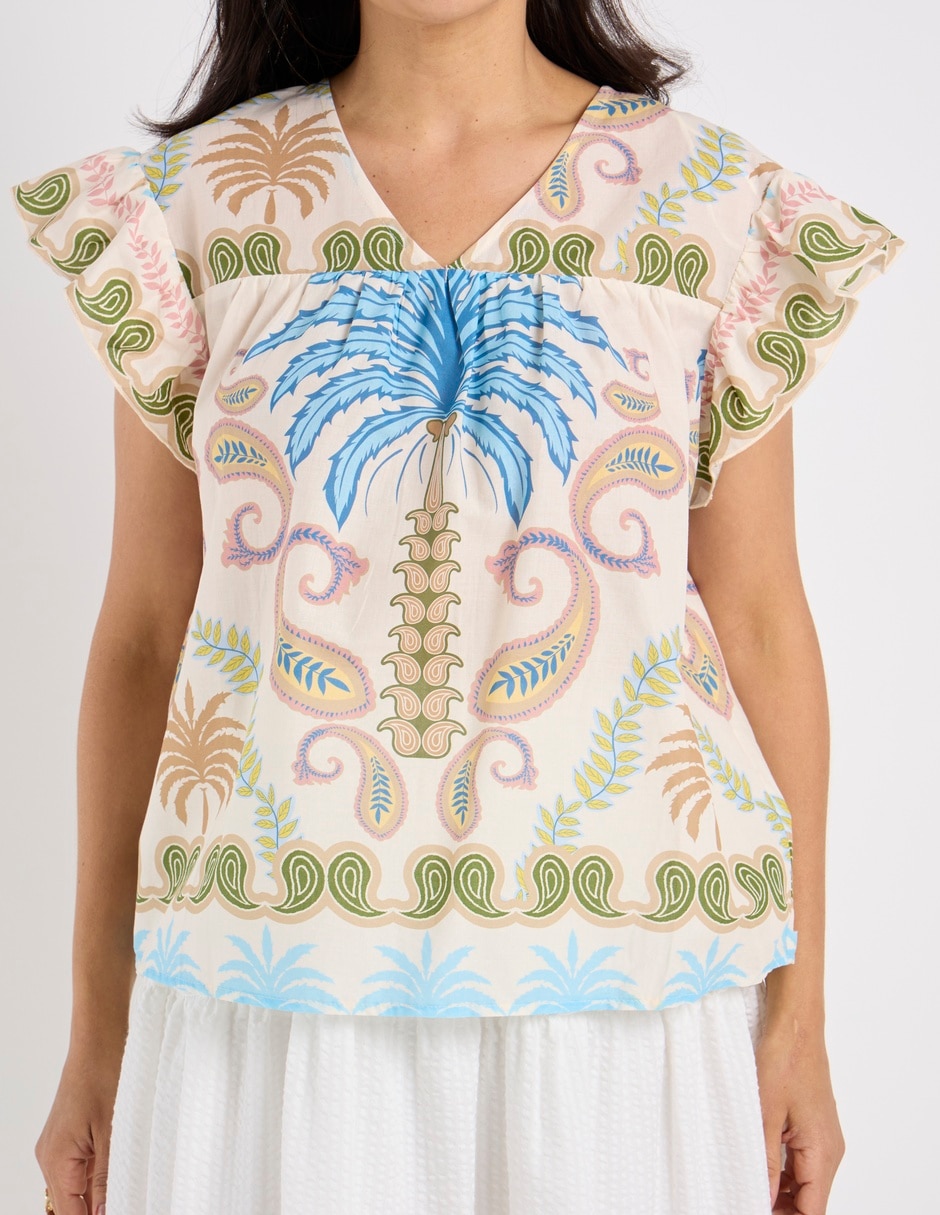 Blusa manga corta para mujer 4