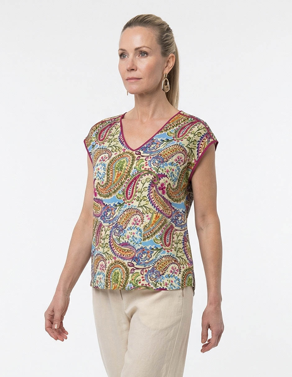 Blusa manga corta para mujer