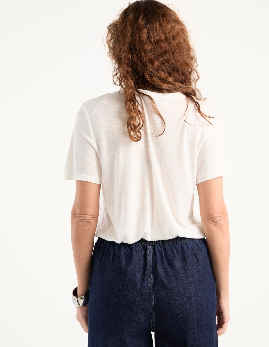 Playera manga corta Lieb cuello V para mujer