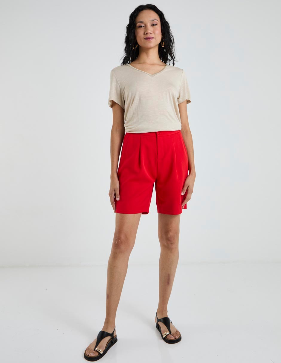Playera manga corta cuello V para mujer 3