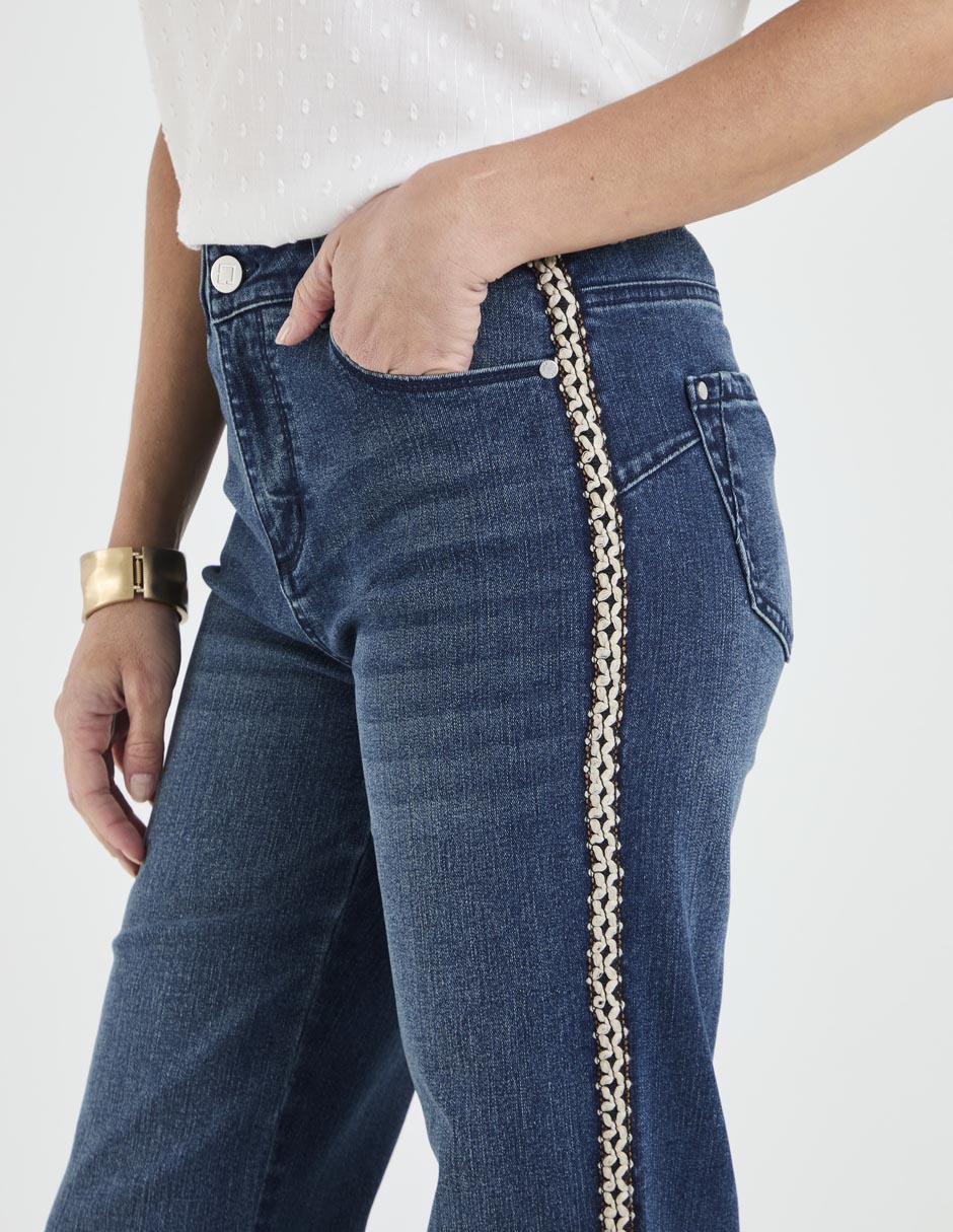 Jeans straight corte cintura para mujer 4