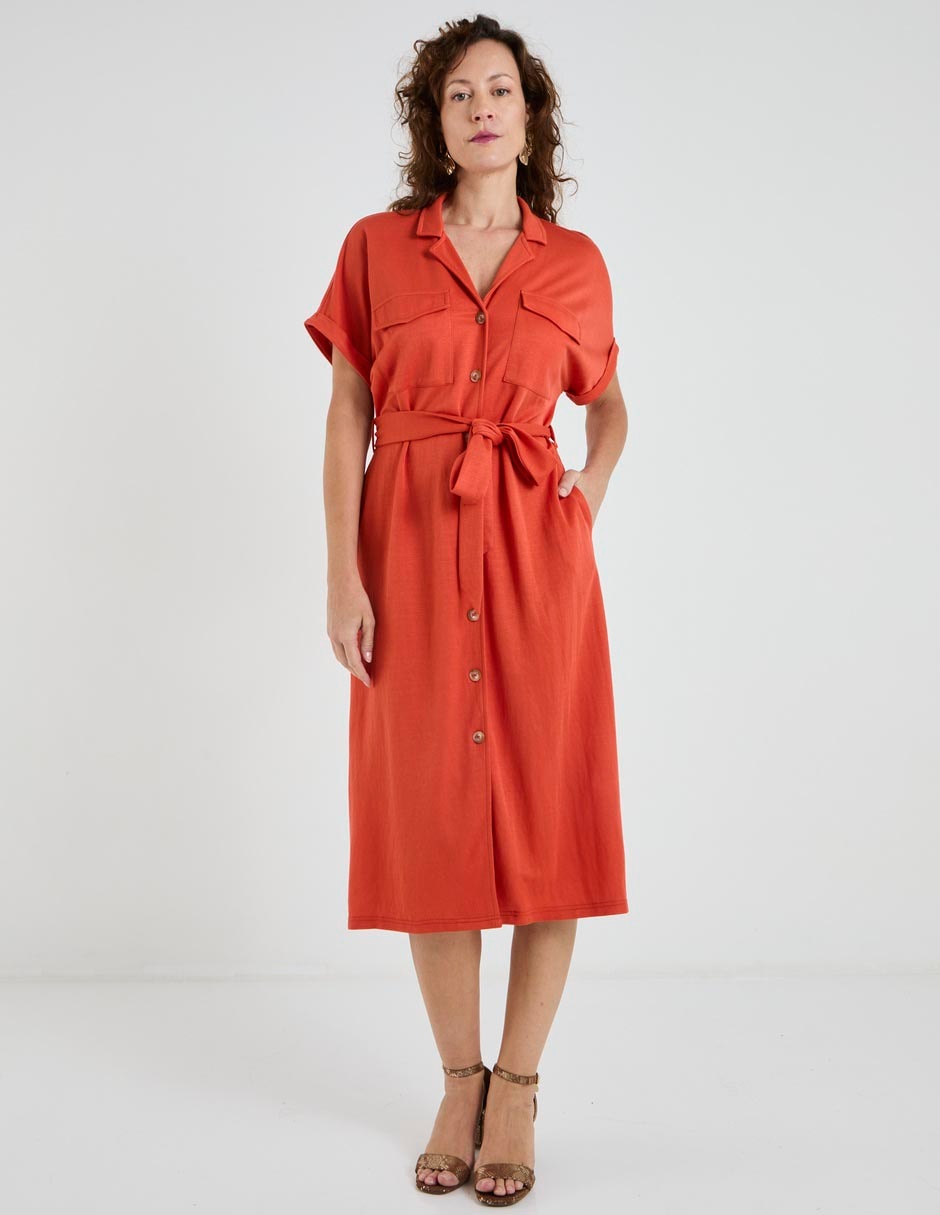 VESTIDO LIEB LB2602-080 L, M, LADRILLO