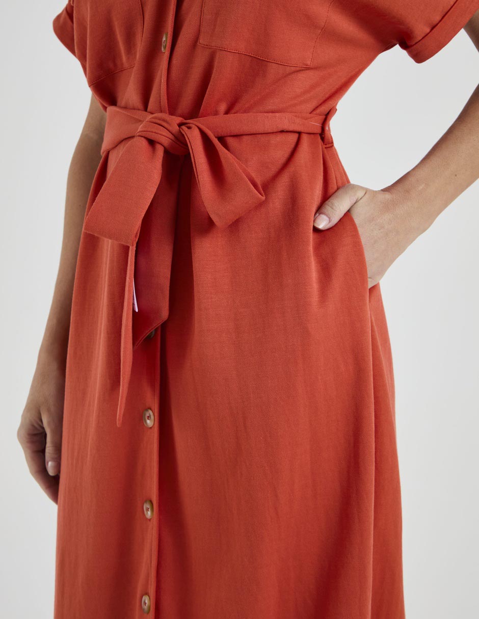 VESTIDO LIEB LB2602-080 L, M, LADRILLO