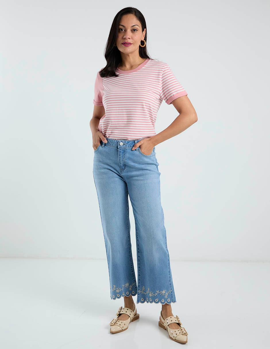 Jeans straight cintura media para mujer 3