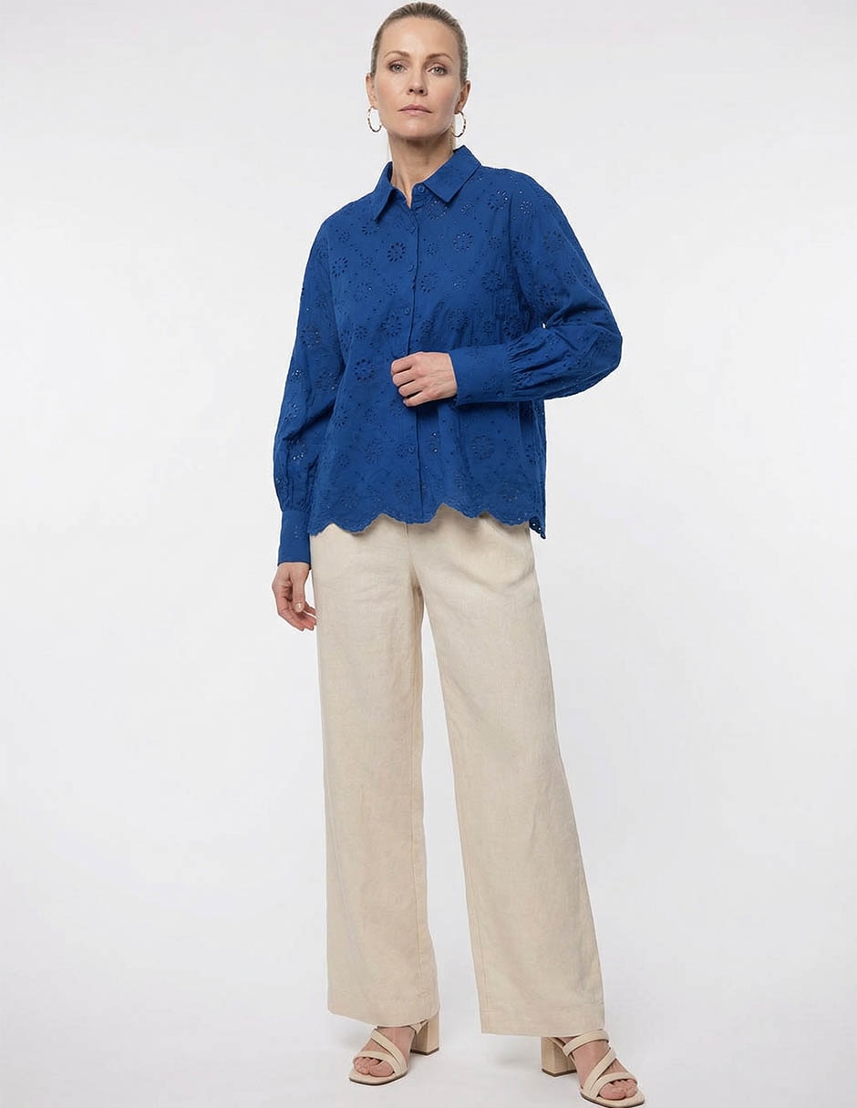 Blusa camisera manga larga para mujer 3