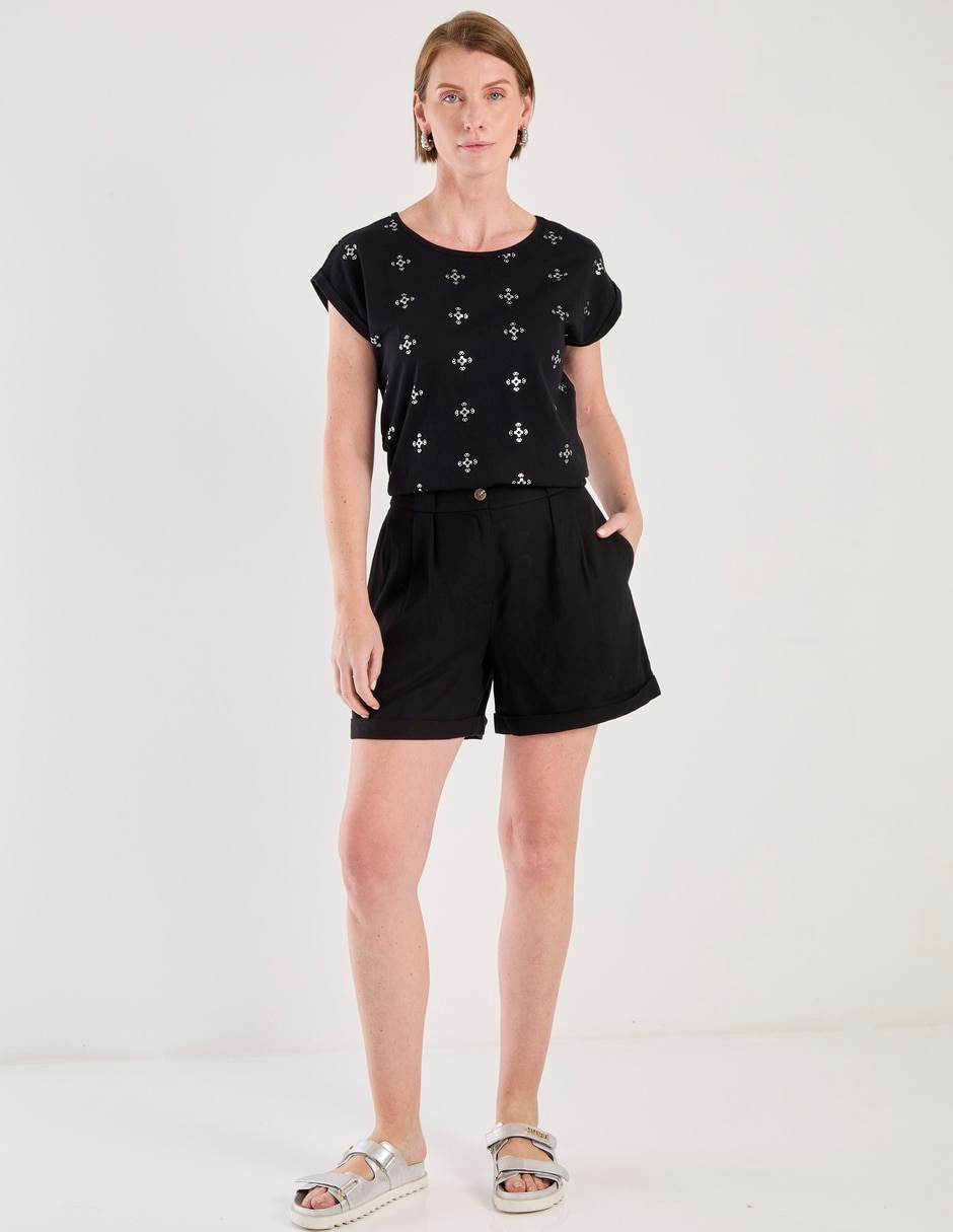 Playera manga corta cuello redondo para mujer 3