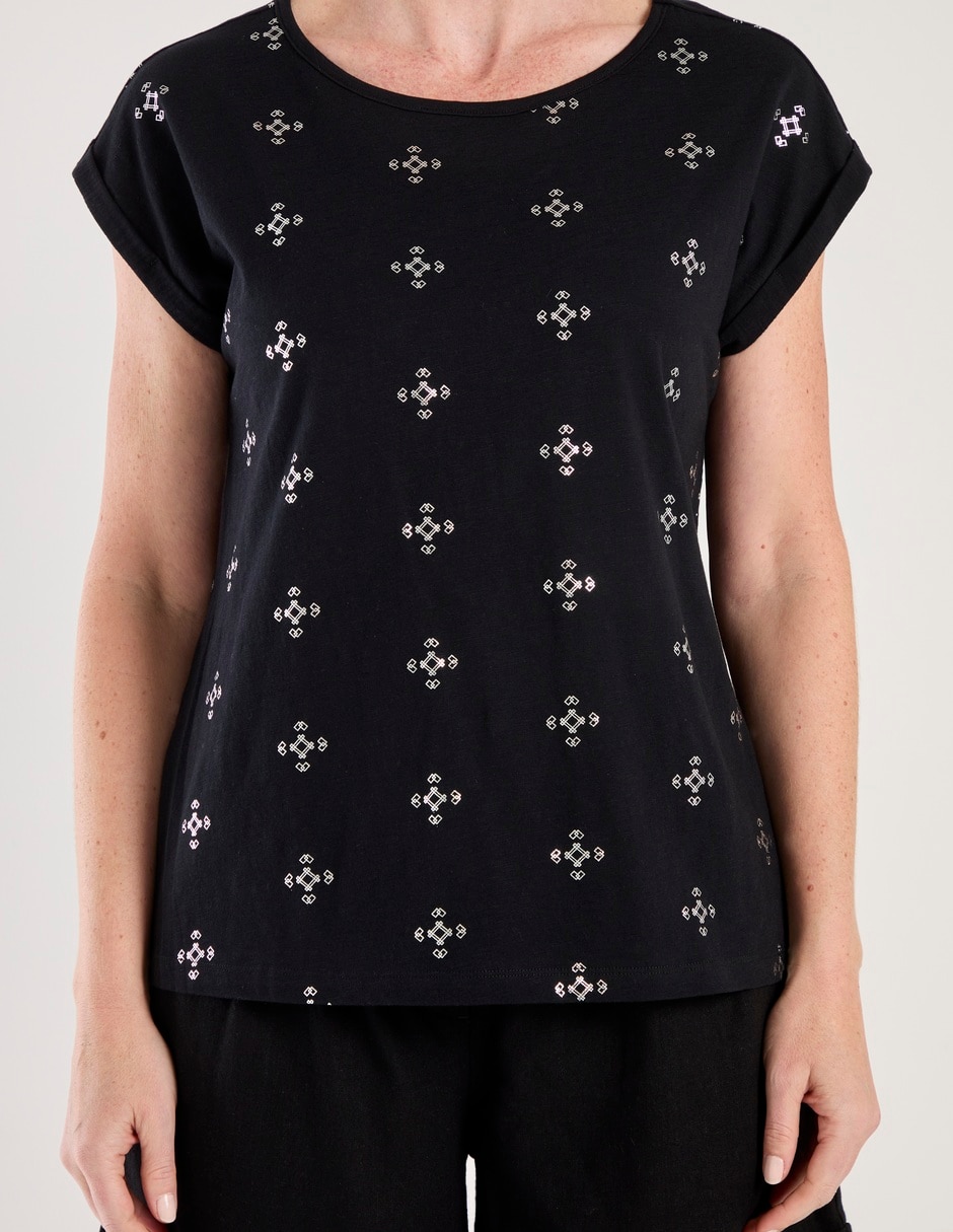 Playera manga corta cuello redondo para mujer 5