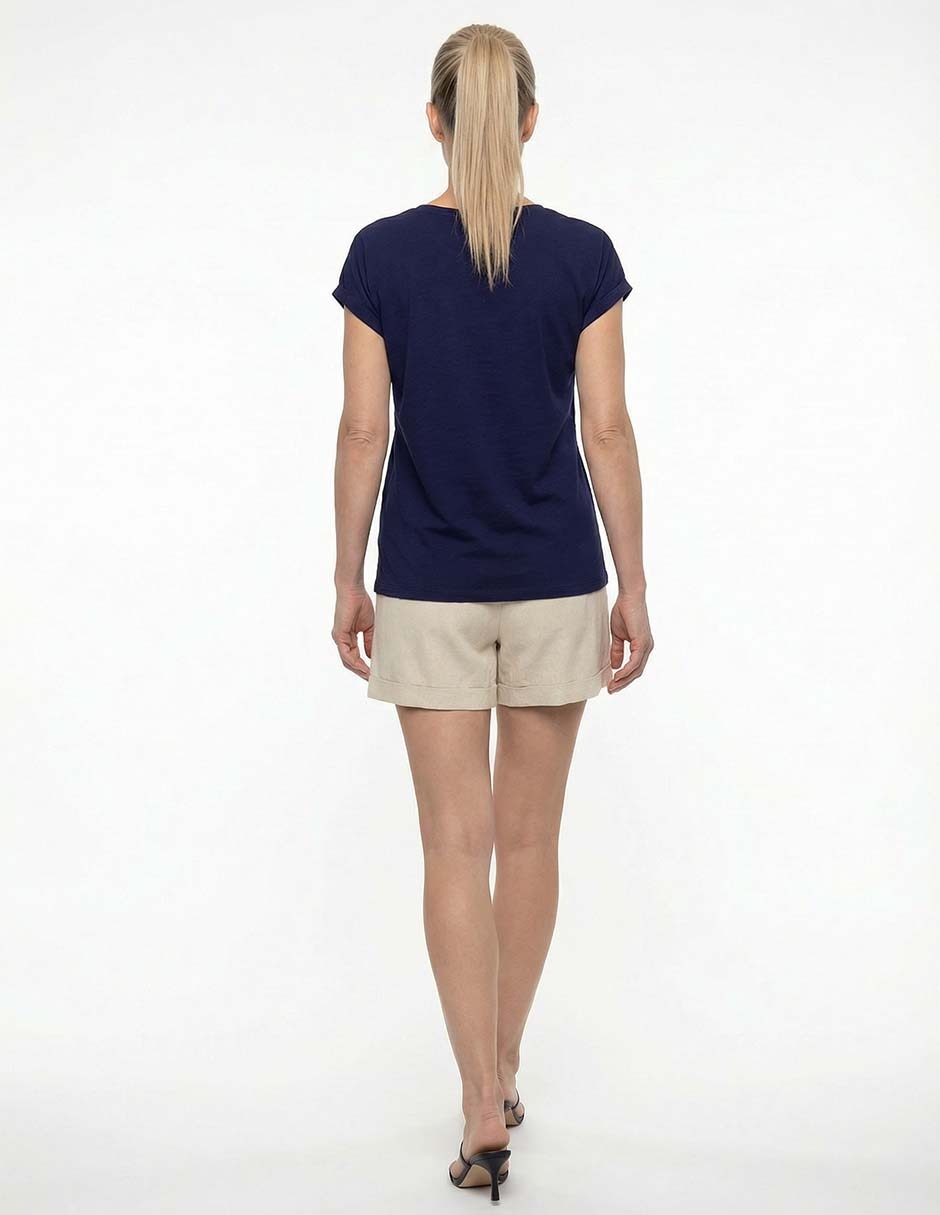 Playera manga corta cuello redondo para mujer 2
