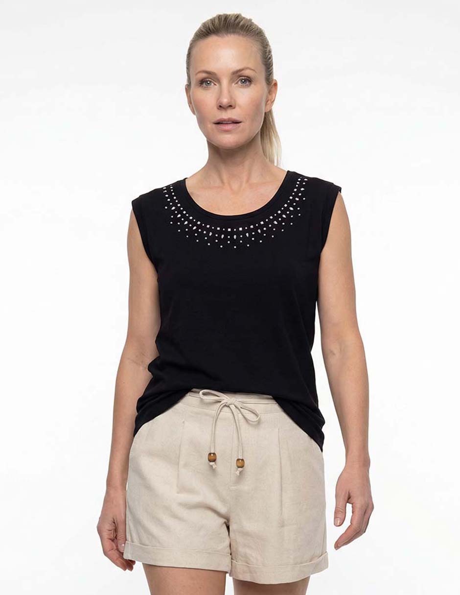 Playera manga corta cuello redondo para mujer Playera manga corta cuello redondo para mujer