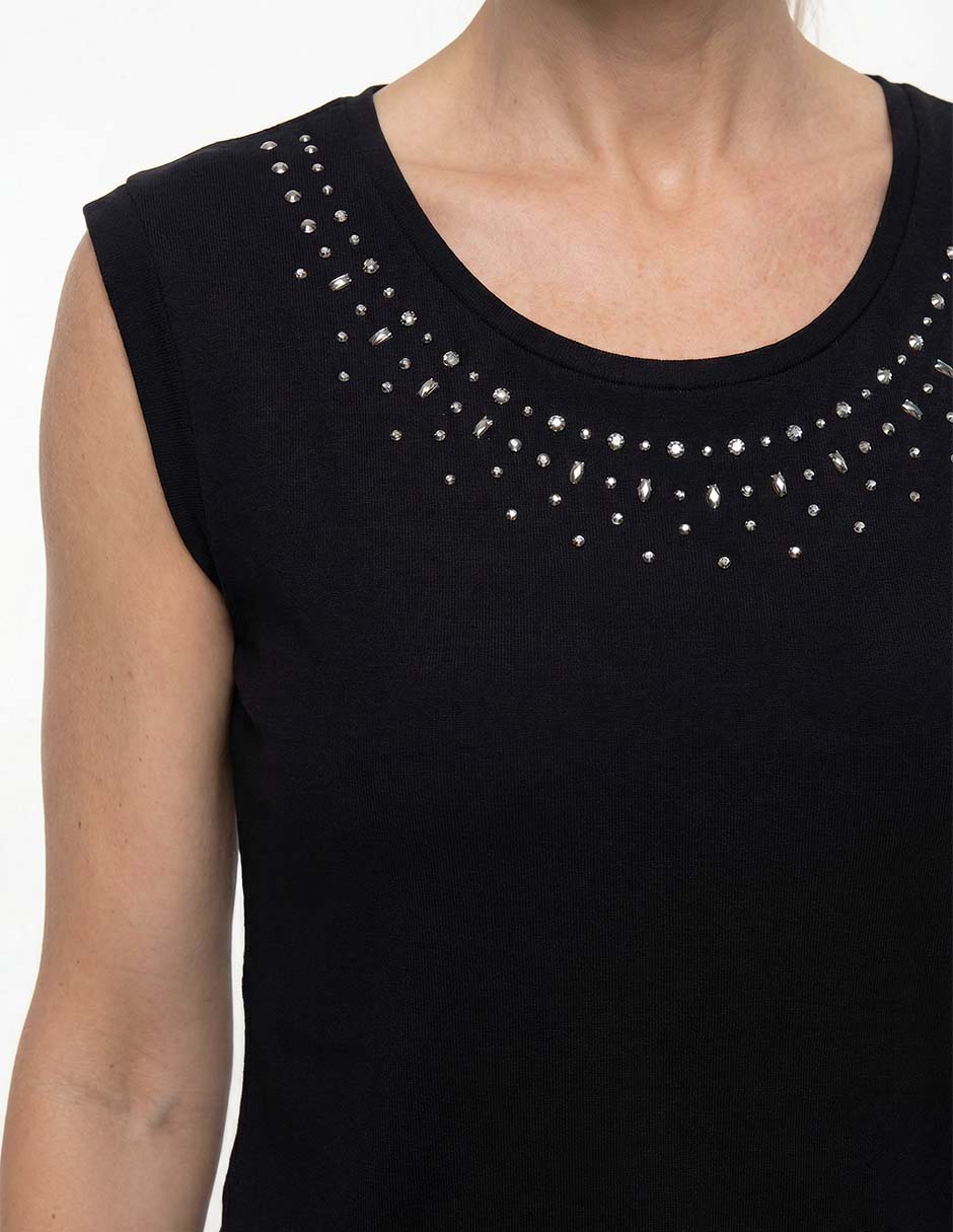 Playera manga corta cuello redondo para mujer 4