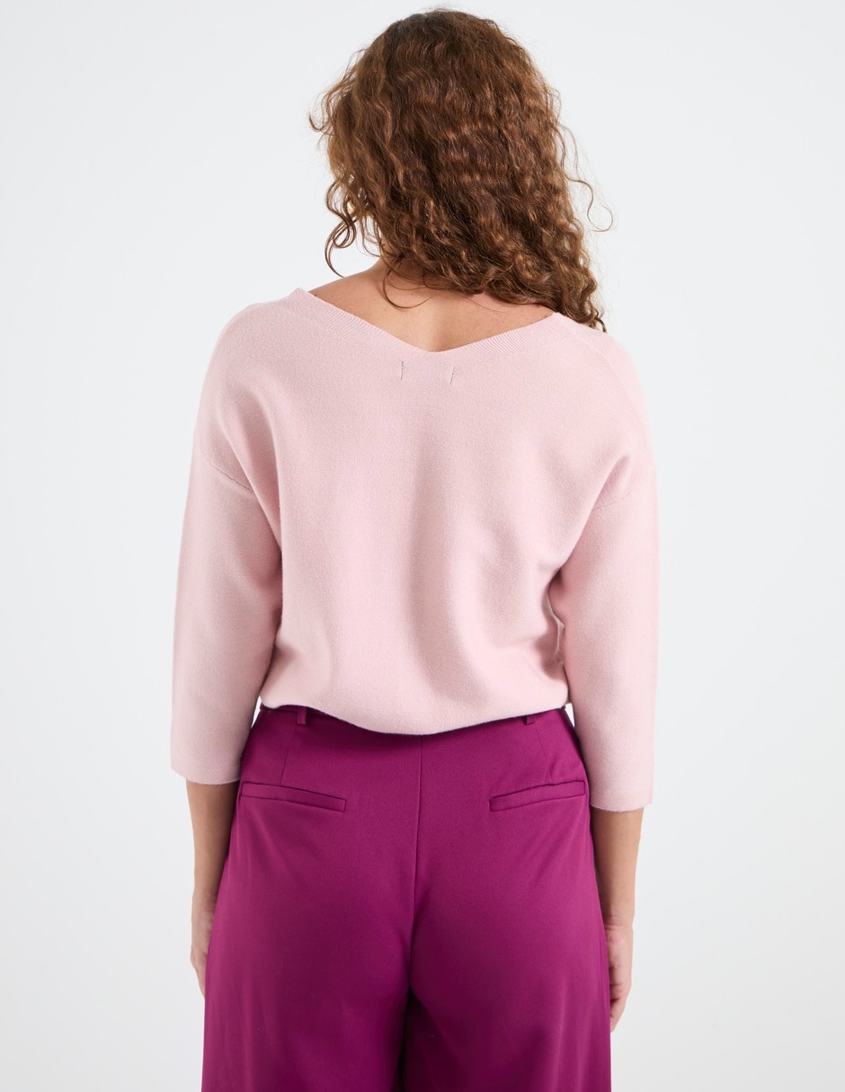 Suéter cuello V para mujer 2