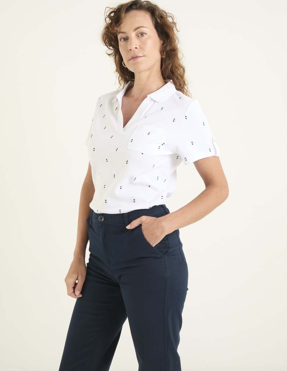 Playera tipo polo para mujer