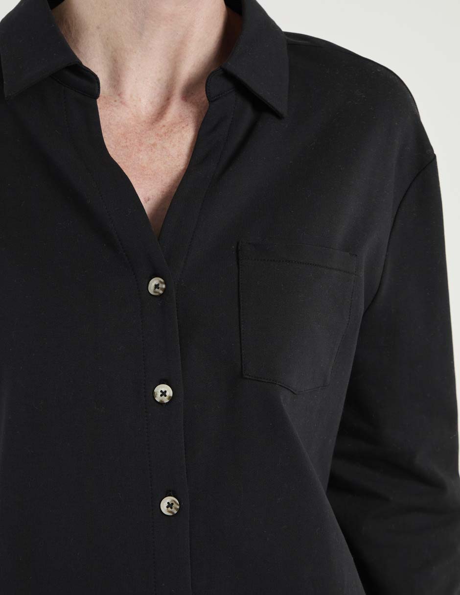 Blusa camisera manga larga para mujer 4