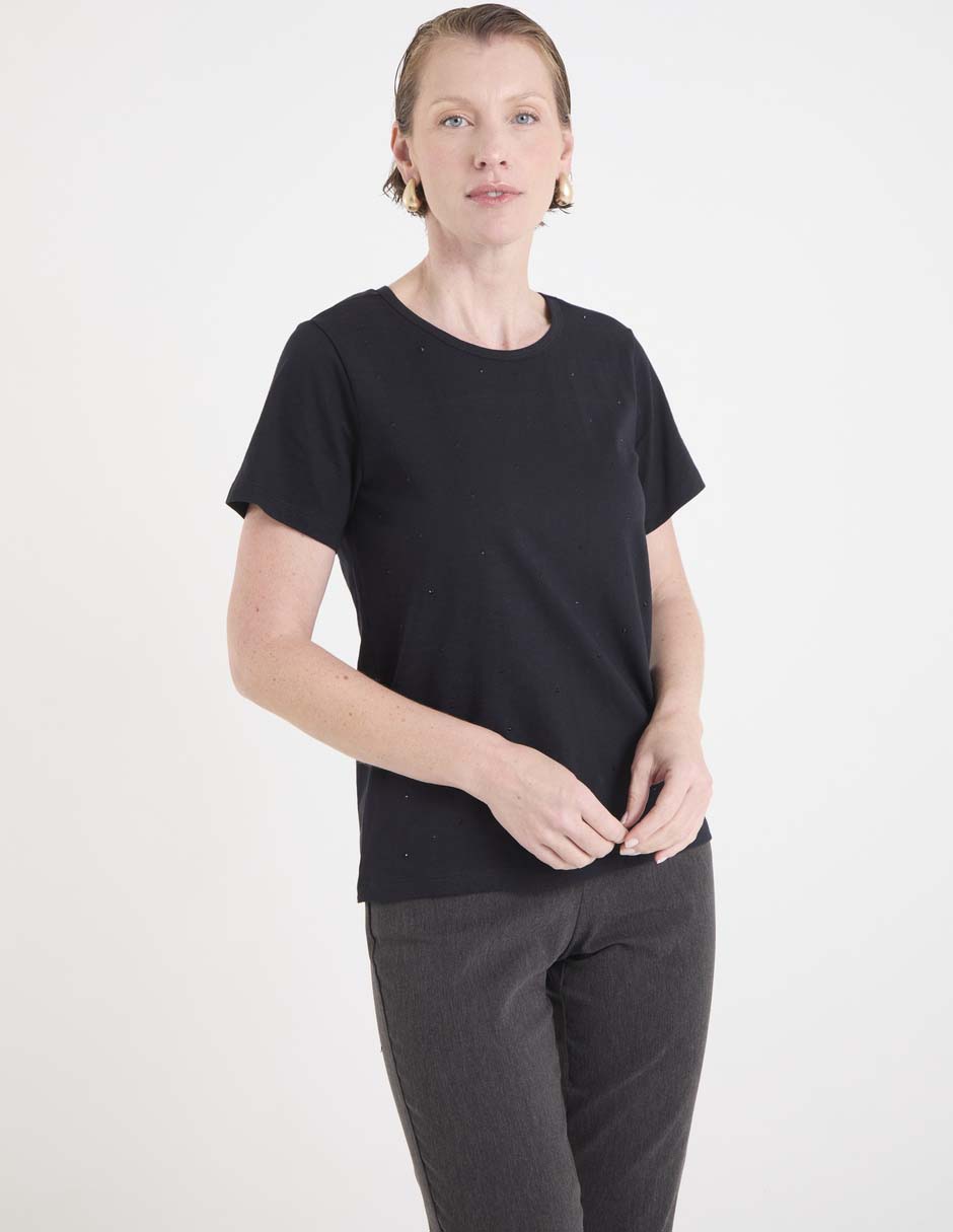 Playera manga corta Basics cuello redondo para mujer Playera manga corta Basics cuello redondo para mujer