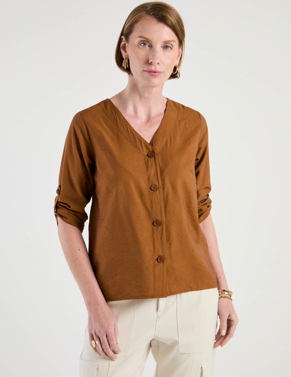 Blusa Basics manga 3/4 para mujer
