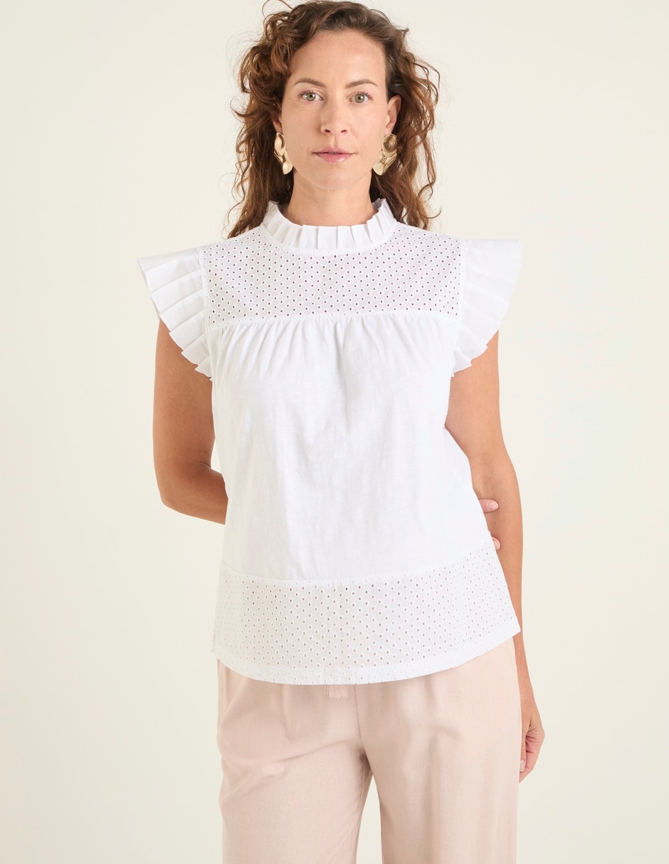 Blusa manga corta para mujer