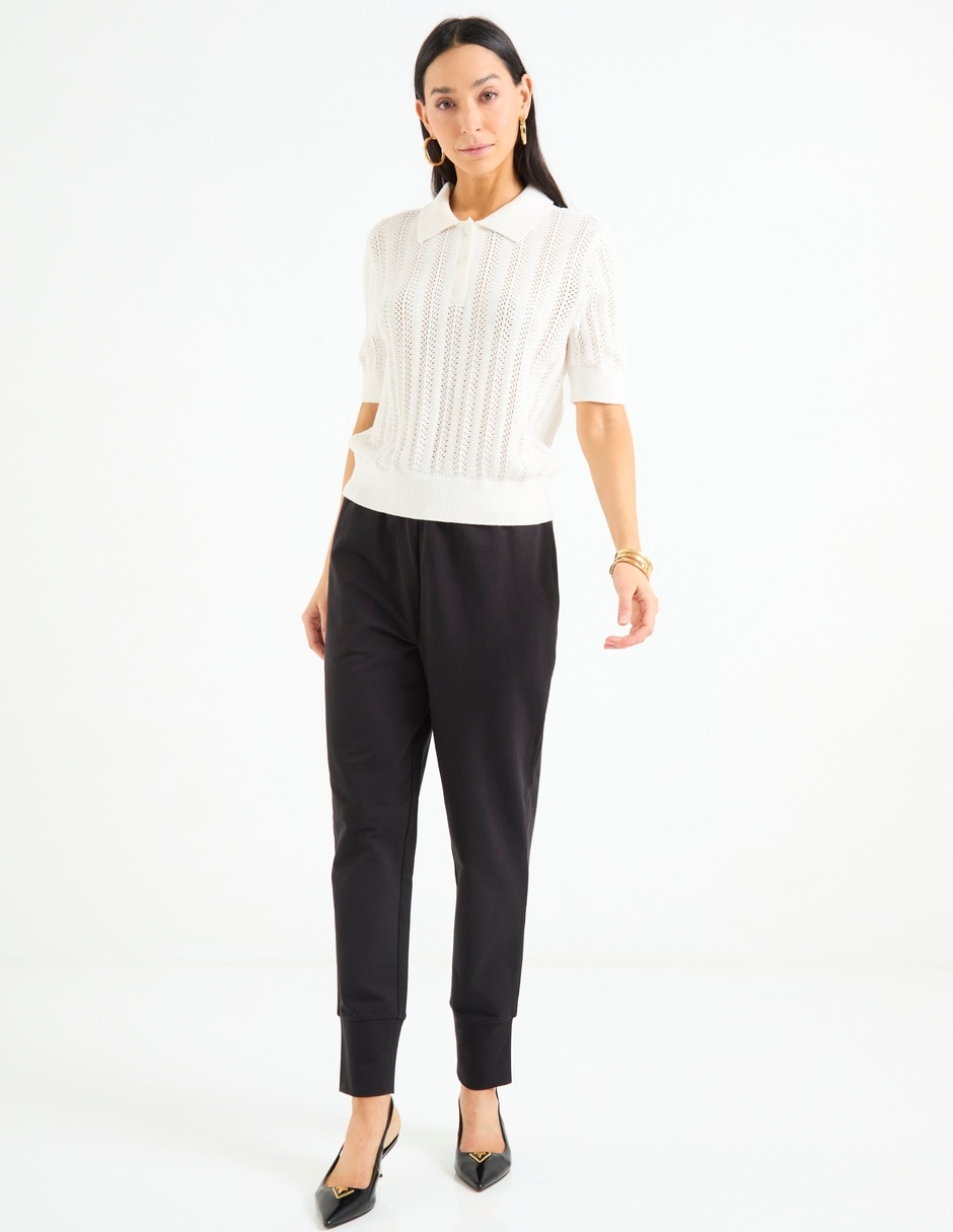 Pants straight con elástico para mujer 3