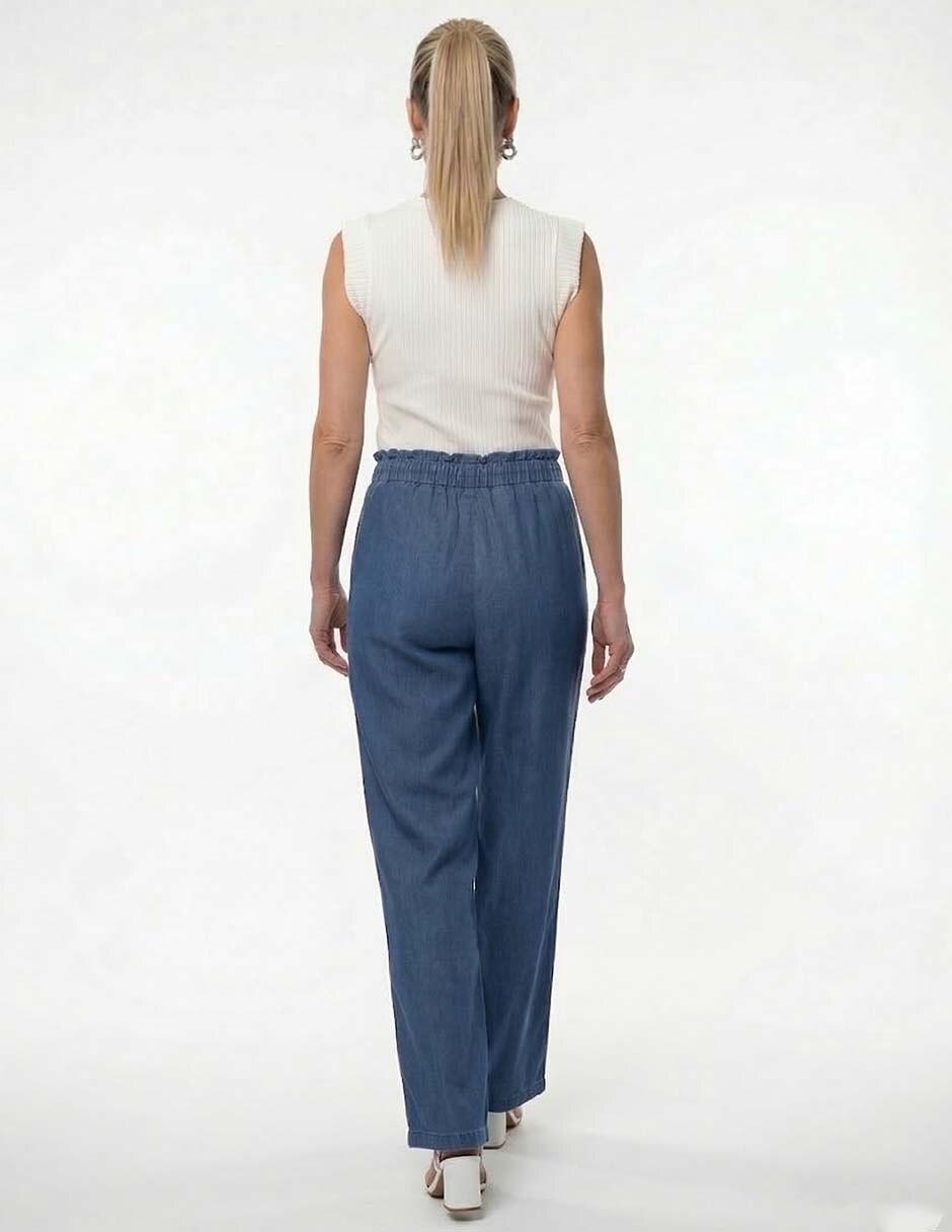 Jeans relaxed amplio cintura baja para mujer 2