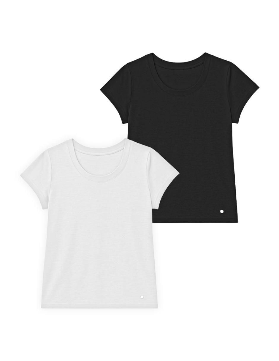 Playera manga corta cuello redondo para mujer