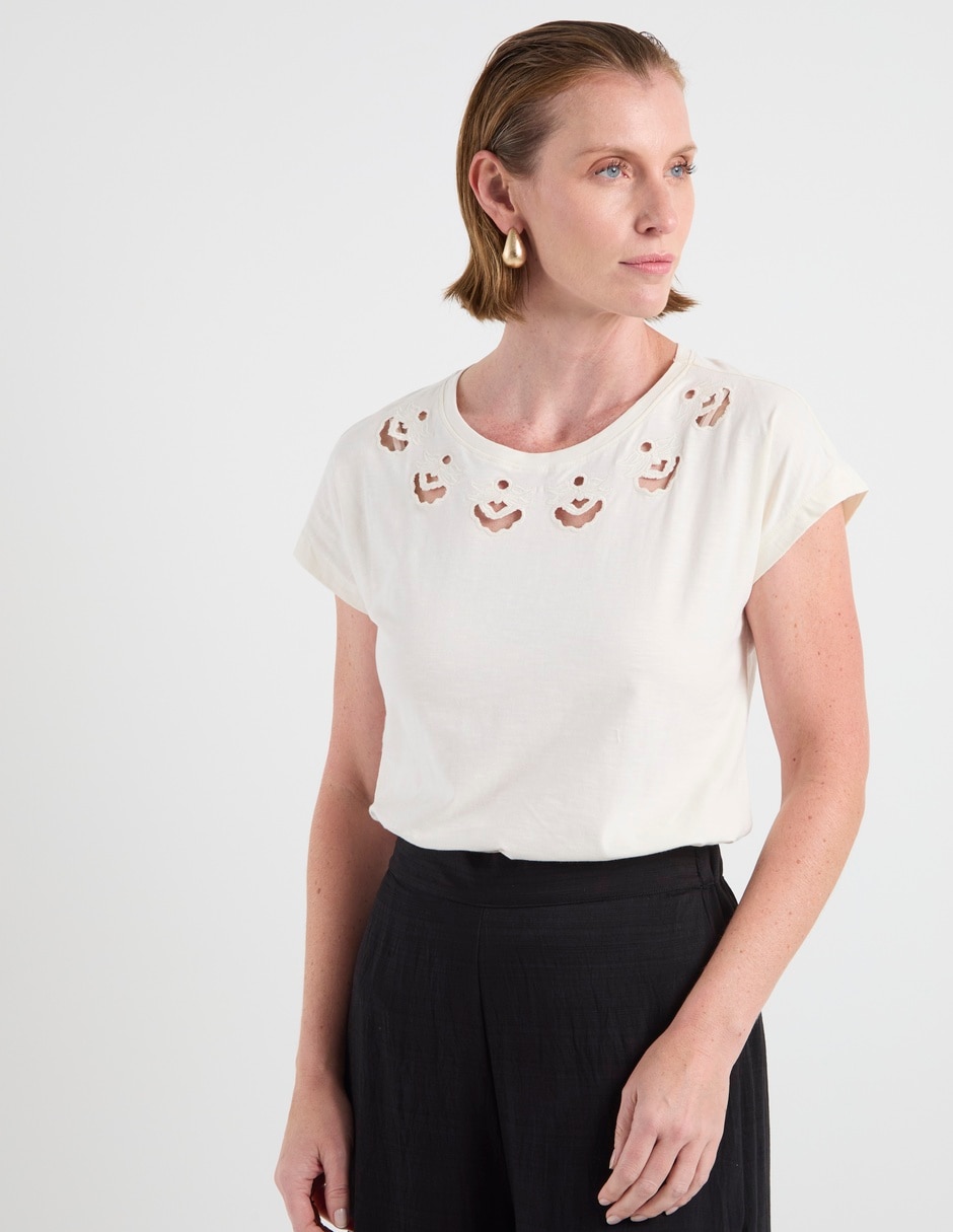 Playera manga corta Lieb cuello redondo para mujer