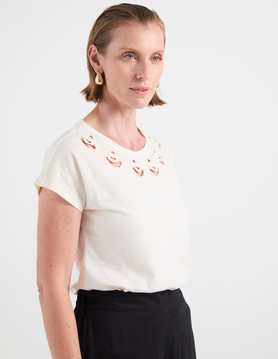 Playera manga corta Lieb cuello redondo para mujer