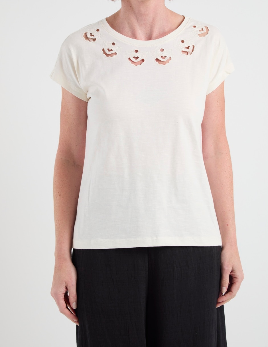 Playera manga corta Lieb cuello redondo para mujer