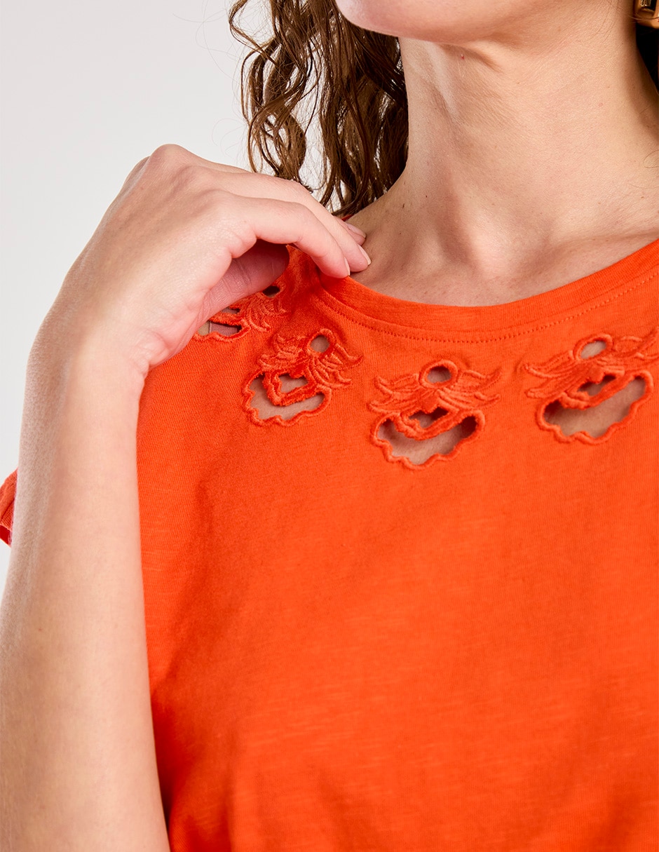 Playera manga corta cuello redondo para mujer 3